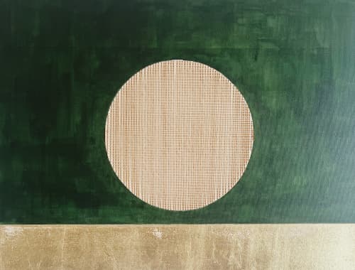 Gilded Age No. 2 | Paintings by Ayse Sirin Budak. Item made of oak wood & canvas compatible with minimalism and mid century modern style