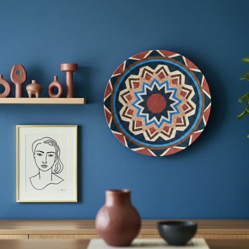 Large Basket for Boho Wall Decor, Woven wall basket | Macrame Wall Hanging in Wall Hangings by Sarmal Design. Item made of cotton & fiber compatible with boho and contemporary style