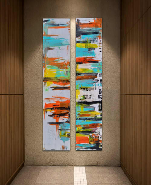 "Alley" | Oil And Acrylic Painting in Paintings by Shirly Maimom Art. Item composed of canvas & synthetic compatible with contemporary and art deco style