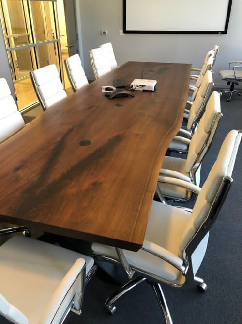 Custom Live Edge Table (6) | Conference Table in Tables by Carlberg Design. Item made of wood with metal