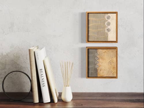 Passages Series - Sand Dollar - Ceramic and Mosaic Wall Art | Wall Sculpture in Wall Hangings by Clare and Romy Studio. Item made of stoneware compatible with boho and contemporary style