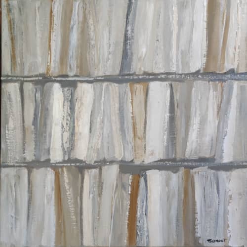 ecru | Oil And Acrylic Painting in Paintings by Sophie DUMONT.. Item composed of canvas in minimalism or contemporary style