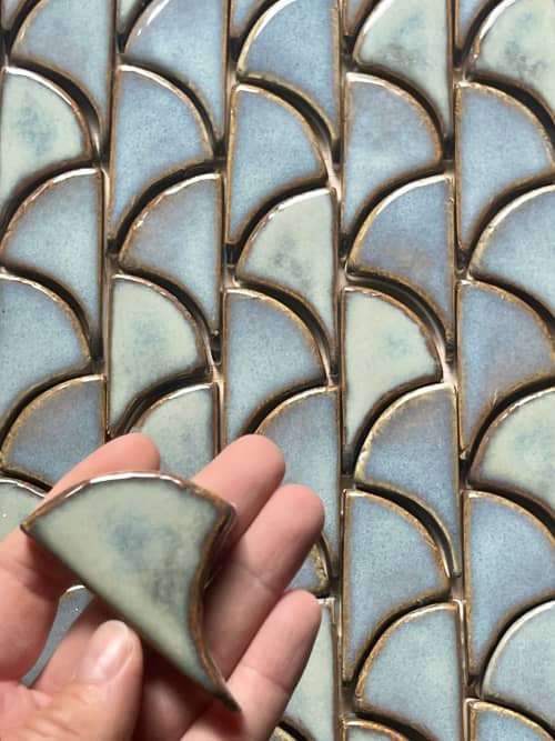Petite Wave | Tiles by Lea Nigel Studios. Item composed of ceramic compatible with mid century modern and contemporary style