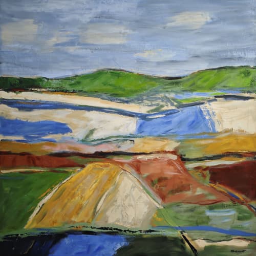 Terres fauves | Oil And Acrylic Painting in Paintings by Sophie DUMONT.. Item made of canvas works with minimalism & contemporary style