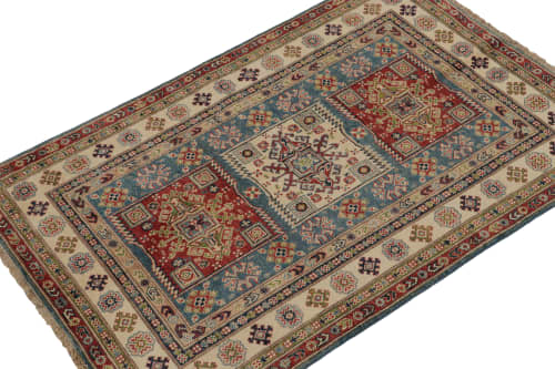 Rug & Kilim’s Kazak style rug in Red, Blue and Beige-Brown | Area Rug in Rugs by Rug and Kilim