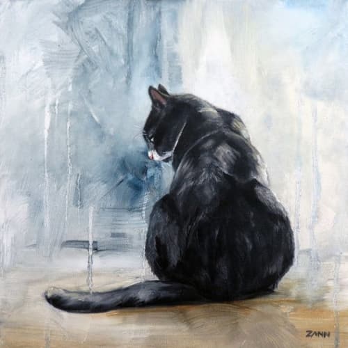 Complaints About the Weather | Oil And Acrylic Painting in Paintings by Paws By Zann Pet Portraits. Item made of canvas & synthetic