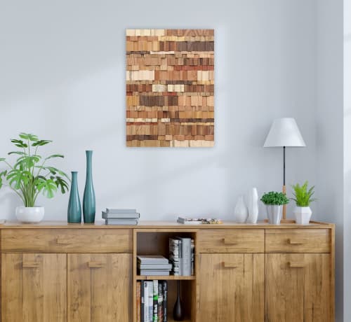 Natural Wavelength #2 18"x24" | Wall Sculpture in Wall Hangings by Craig Forget. Item made of oak wood works with mid century modern & contemporary style