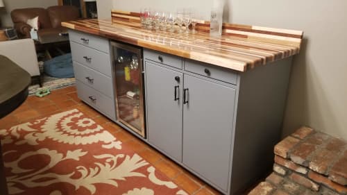 Interior Mini Bar | Countertop in Furniture by Mw Hunter Custom Woodworking. Item made of walnut