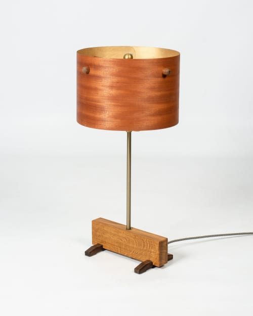 White Oak Base with Sapele Shade Table Lamp | Lamps by Tapio. Item made of walnut