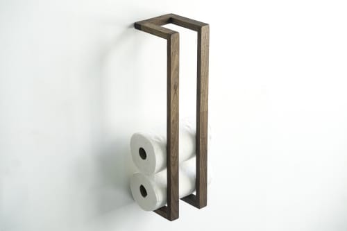 Hardwood Paper Towel Wall Rack Holder | Furniture by THE IRON ROOTS DESIGNS