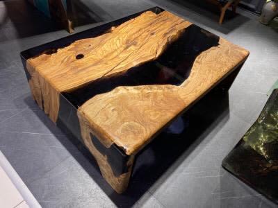 Waterfall Resin Table, Waterfall Coffee Table, Coffee Table by Tinella Wood