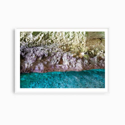 Abstract coastal photograph, "Cave Colors" Mediterranean art | Photography by PappasBland. Item composed of paper in contemporary or coastal style