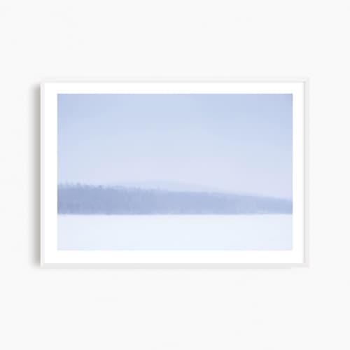 Minimalist winter landscape, 'Frozen Lake' photography print | Photography by PappasBland. Item composed of paper in minimalism or contemporary style