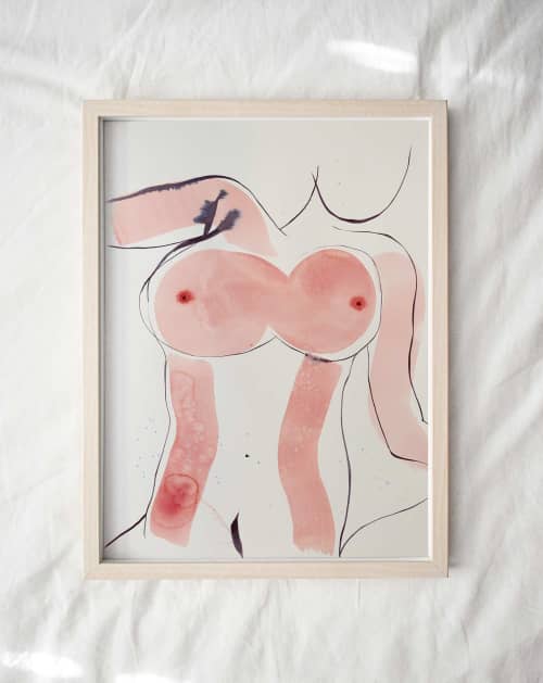 Mi V | Mixed Media by Eve Devore. Item made of paper works with boho & contemporary style