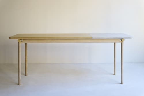 Dining Table ONE THIRD | Tables by HACHI COLLECTIONS. Item made of oak wood with stone
