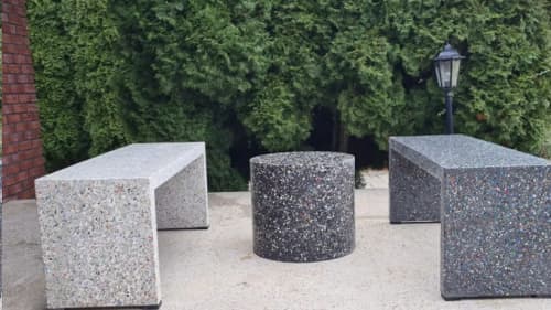 Terratico Eco-Concrete Bench | Benches & Ottomans by Terratico. Item made of concrete with synthetic