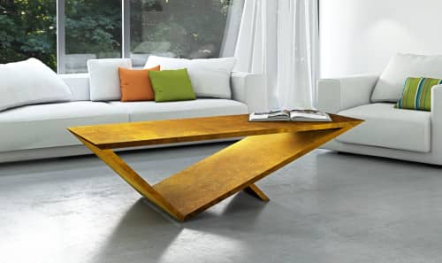 Time/Space Portal Table - Metal | Coffee Table in Tables by Neal Aronowitz. Item composed of wood and metal