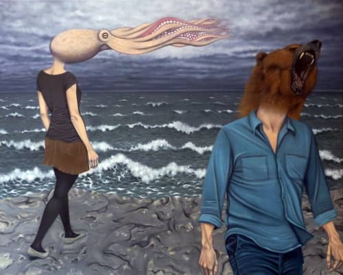 Storming the Depths | Oil And Acrylic Painting in Paintings by John Ives. Item composed of canvas and synthetic