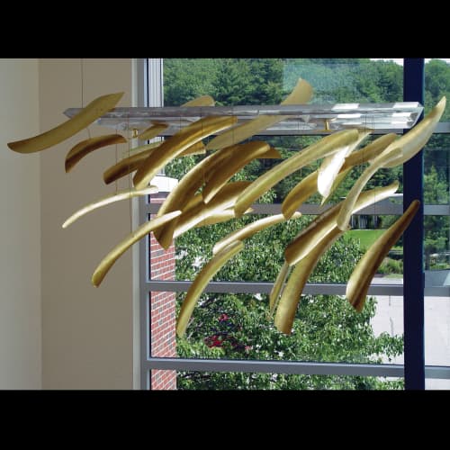 "Waypoint II" | Public Sculptures by James Strickland | University of Southern Maine in Portland. Item made of aluminum