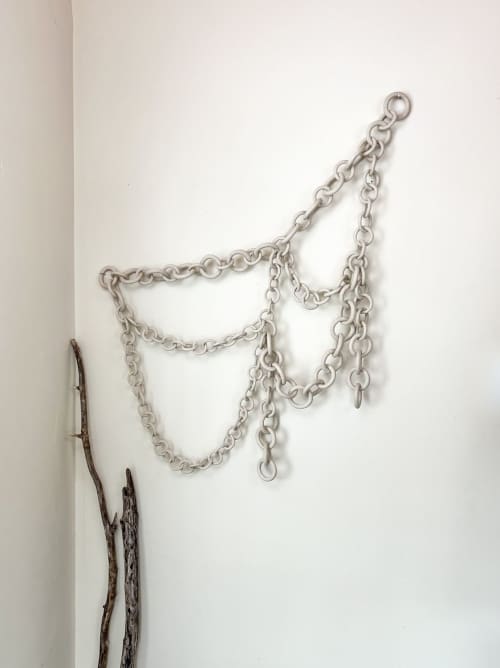 Ceramic chain wall sculpture | Wall Hangings by Asmaa Aman Tran. Item made of ceramic compatible with boho and minimalism style
