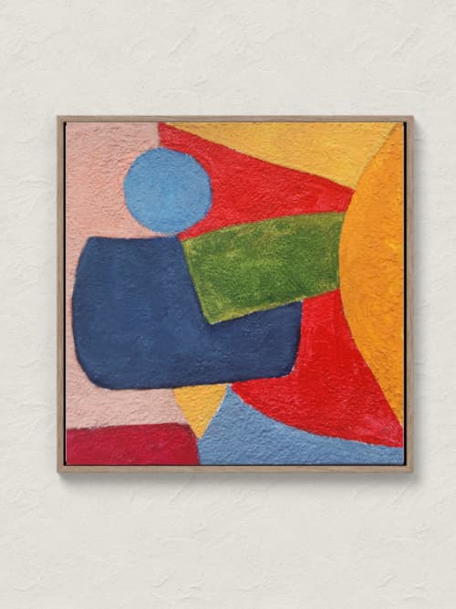 Modern Geometric Canvas Wall Art | Oil And Acrylic Painting in Paintings by Berezart. Item made of canvas compatible with boho and minimalism style