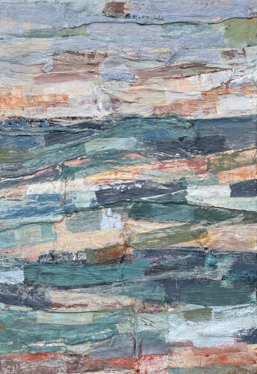 Luminous | Collage in Paintings by Adam Collier Noel. Item made of canvas & paper compatible with contemporary style