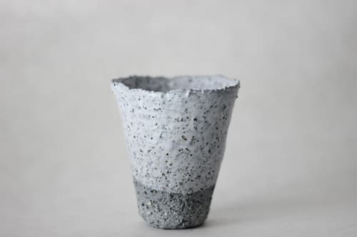 Terrazzo blue clay cup I | Drinkware by ZHENI. Item made of stoneware