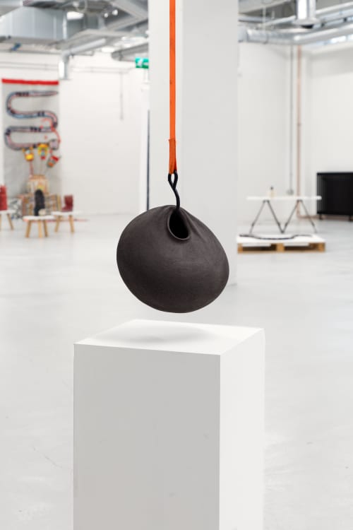 Movement Phase 2 - Gravity Fed Ceramic Hanging Sculpture Ves | Decorative Objects by Catalin Filip. Item composed of canvas and ceramic in contemporary or eclectic & maximalism style