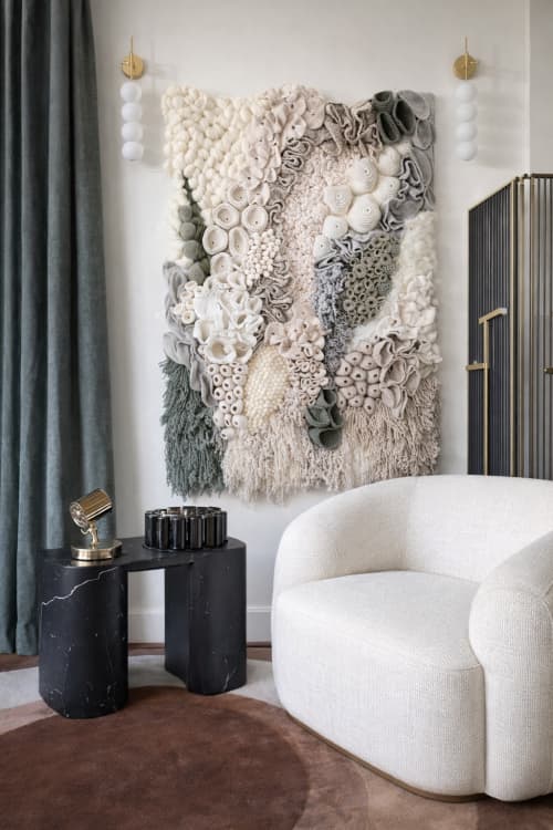 Commission Large textile wall sculpture -SAVANNA | Tapestry in Wall Hangings by Anna Baranova Art. Item made of cotton with fiber works with contemporary & modern style
