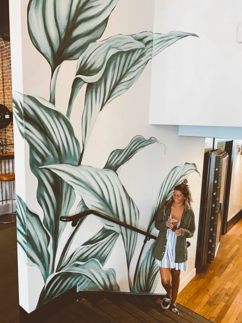 Stairwell Canopy | Murals by Charly Malpass ArtCharly | Faces Brewing Co. in Malden. Item composed of synthetic