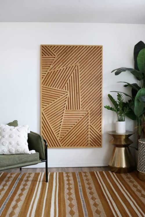 Wooden Slat Art, Wood Wall Art, Geometric Wood Wall Art by Blank Space