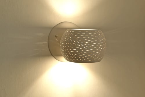 Porcupine Sconce | Sconces by lightexture. Item composed of ceramic in boho or minimalism style