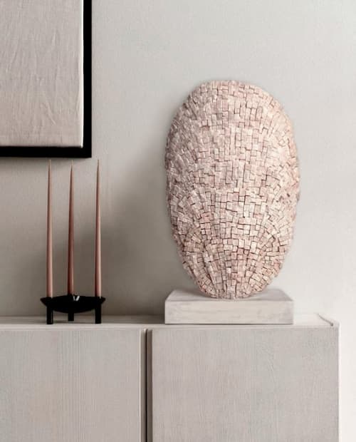 Calipso marble sculpture | Sculptures by Julia Gorbunova. Item made of wood with marble works with contemporary & coastal style