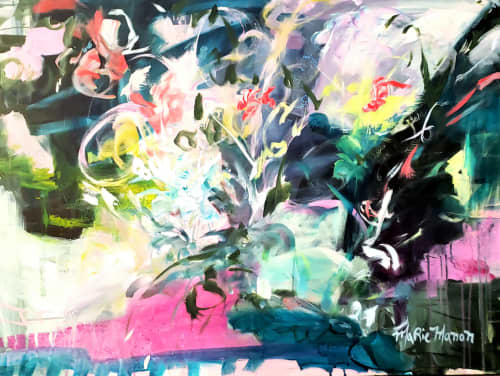 Tropical Garden Painting - Original artwork by Marie Manon | Oil And Acrylic Painting in Paintings by Marie Manon Art. Item made of synthetic