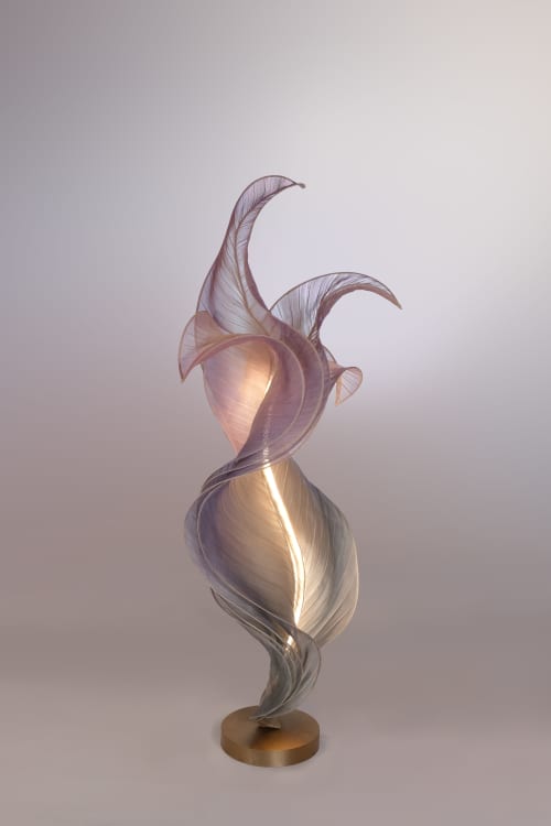 Sculptural Fabric Floor Lamp Aquarius by Studio Mirei | Lamps by Costantini Design. Item composed of fabric