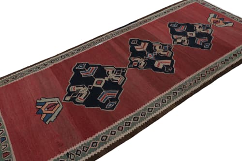 Vintage Afghani tribal Kilim rug with Open Field | Area Rug in Rugs by Rug and Kilim
