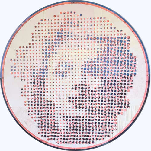 Dots Portrait #7 - Limited Edition 2/3 - 2d collage | Paintings by Paola Bazz. Item made of paper works with minimalism & contemporary style