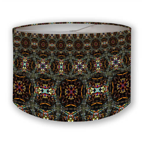 CDMX Night Kaleidoscope Lampshade | Floor Lamp in Lamps by Ri Anderson. Item composed of cotton & paper