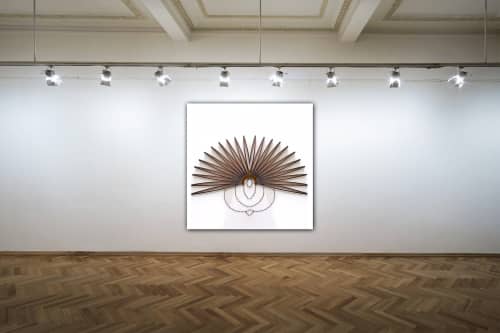 'Horizon veil' | Sculptures by SANGEETA S. Item composed of wood and metal in contemporary or modern style
