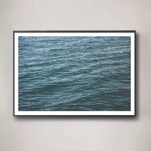 "Deep," Ocean photograph in cool blue tones | Photography by Daylight Dreams Editions. Item composed of cotton & paper compatible with minimalism and contemporary style