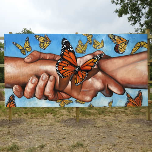 Humanity | Street Murals by Anat Ronen | National Butterfly Center in Mission