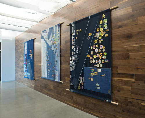 "Patches" | Tapestry in Wall Hangings by ANTLRE - Hannah Sitzer | Google Store in Redwood City. Item made of fabric