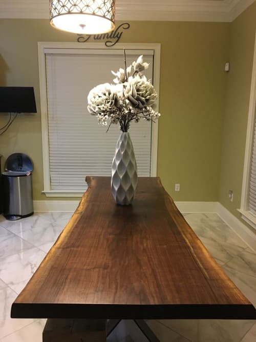 Custom Live Edge Table (8) | Dining Table in Tables by Carlberg Design. Item composed of wood & metal