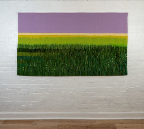 Touched By Twilight's Coming | Tapestry in Wall Hangings by Contemporary Tapestry Weaving. Item made of wool works with contemporary & scandinavian style