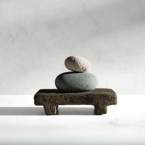 Medium Shelf Riser in Textured Earthen Brown Concrete | Decorative Tray in Decorative Objects by Carolyn Powers Designs. Item composed of concrete compatible with minimalism and contemporary style