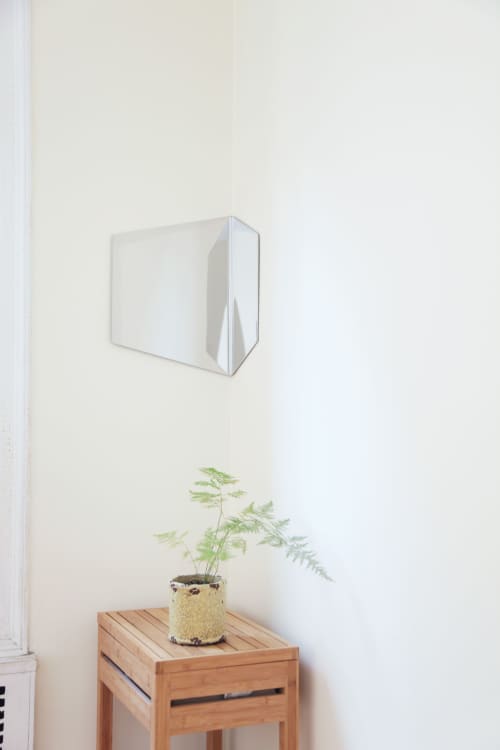 HEX Mirror (Silver) | Decorative Objects by Hyfen by HCWD Studio. Item composed of steel