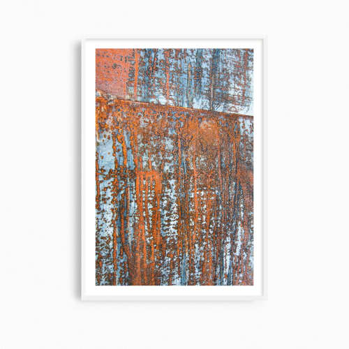 Abstract photography print, "Rust Flag" industrial wall art | Photography by PappasBland. Item composed of paper in contemporary or industrial style