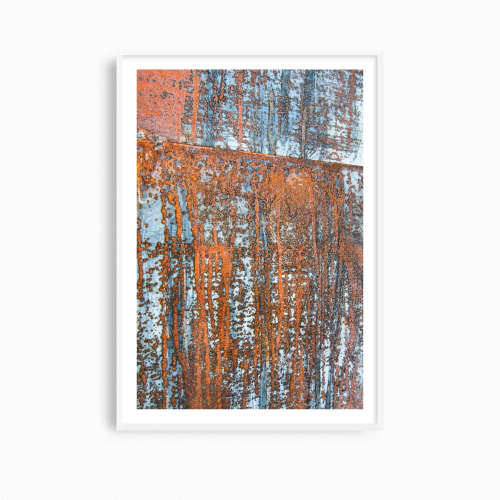 Abstract photography print, 'Rust Flag' industrial wall art | Photography by PappasBland. Item composed of paper in contemporary or industrial style