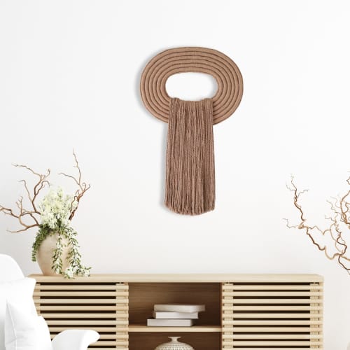 Crest in Mocha | Wall Sculpture in Wall Hangings by YASHI DESIGNS | Mi amo Sedona Arizona in Sedona. Item made of cotton works with minimalism & contemporary style