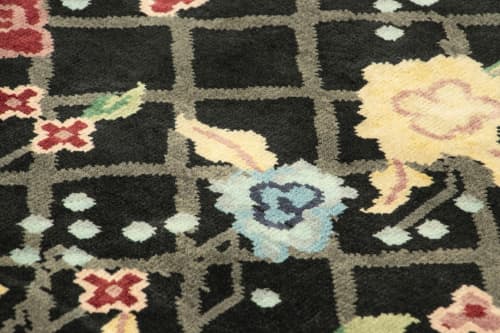 Rug & Kilim’s Gift-Size Chinese Art Deco Rug in Black | Area Rug in Rugs by Rug and Kilim